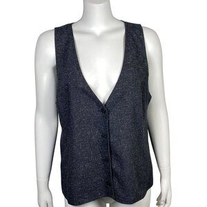 J. Jill Button Front Tweed Vest Womens Size L